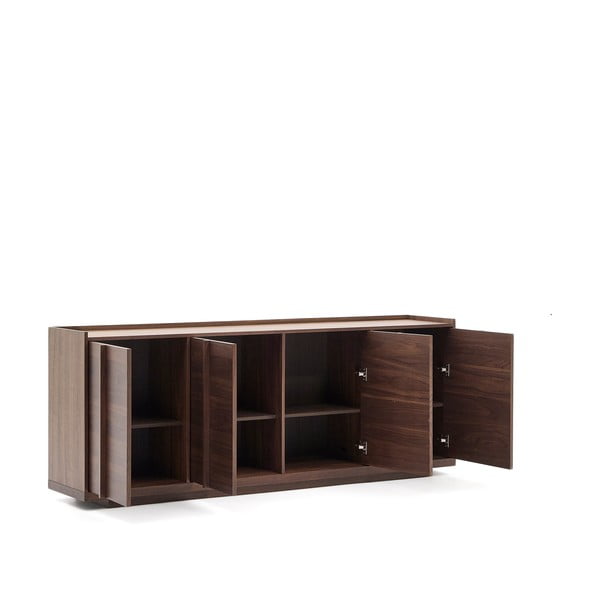 Brūna kumode ar riekstkoka imitāciju 200x80x45 cm Onix – Kave Home-image-4