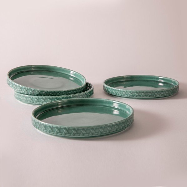 Tirkīzzili deserta porcelāna šķīvji (4 gab.) ø 20 cm Heath Jade – Ladelle-image-2