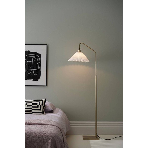 Krēmkrāsas/misiņa krāsas tekstila stāvlampa ar saliekamu konstrukciju (augstums 155 cm) Kate – Ellos Home-image-1