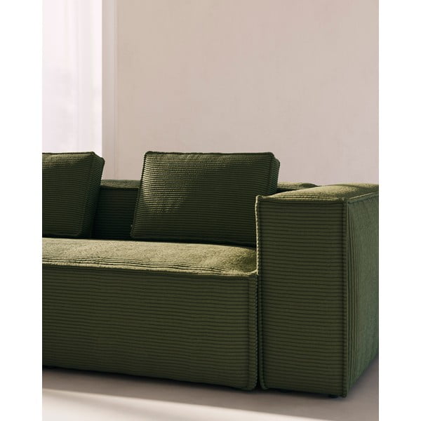 Zaļš velveta dīvāna spilvens Blok – Kave Home-image-2