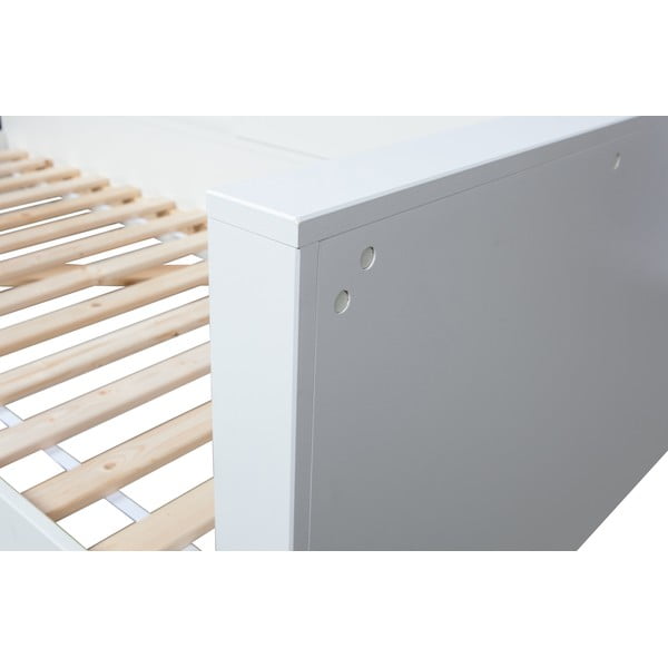 Balta vienvietīga gulta no priedes WOOOD Connect, 90 x 200 cm-image-4