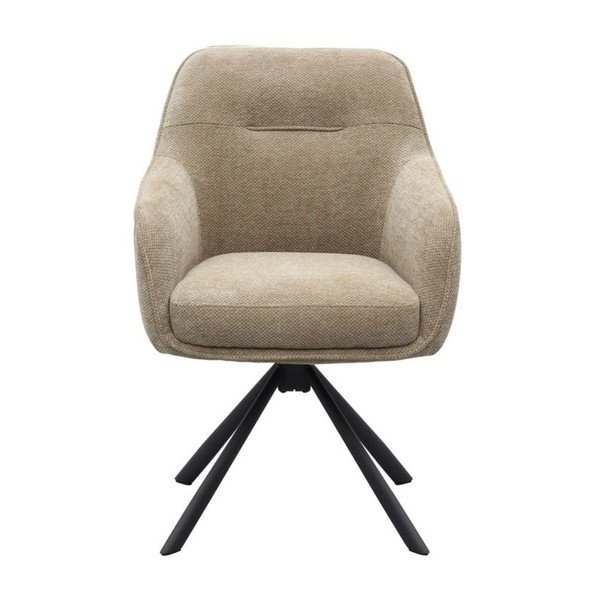 Pelēkbrūns polsterēts ēdamistabas krēsls ar roku balstiem Avola – Unique Furniture-image-1