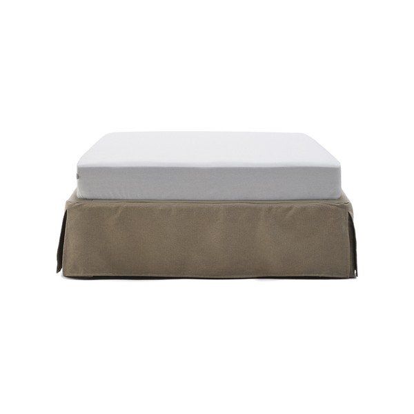 Pelēkbrūna polsterēta vienvietīga gulta bez galvgaļa 90x200 cm Jaira – Kave Home-image-2