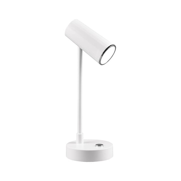 Balta LED galda lampa ar regulējamu spilgtumu (augstums 28 cm) Lenny – Trio