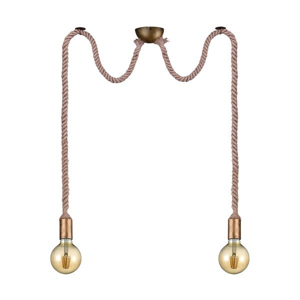 Misiņa krāsas piekaramā lampa ø 12 cm Rope – Trio
