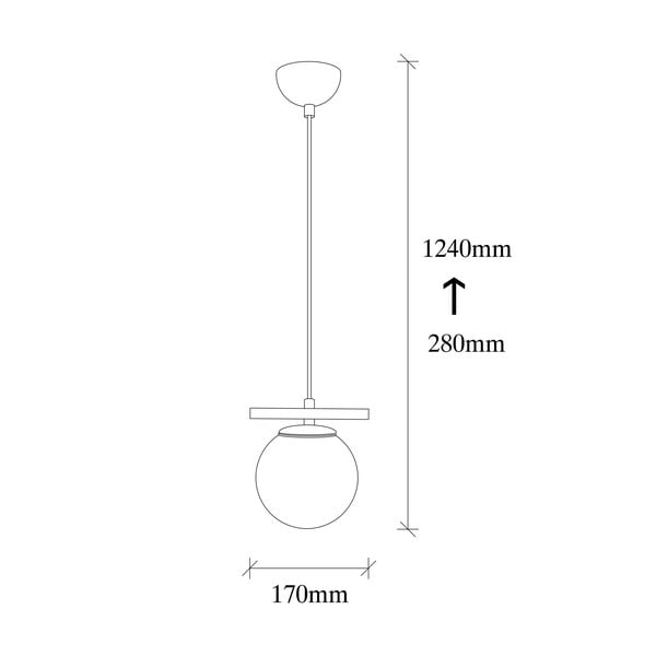 Balta/melna piekaramā lampa ar stikla abažūru ø 15 cm Üzüm – Opviq lights-image-3