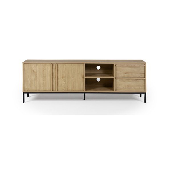 Dabīga toņa TV galdiņš ar ozolkoka imitāciju 180x59x40 cm Luc – Marckeric