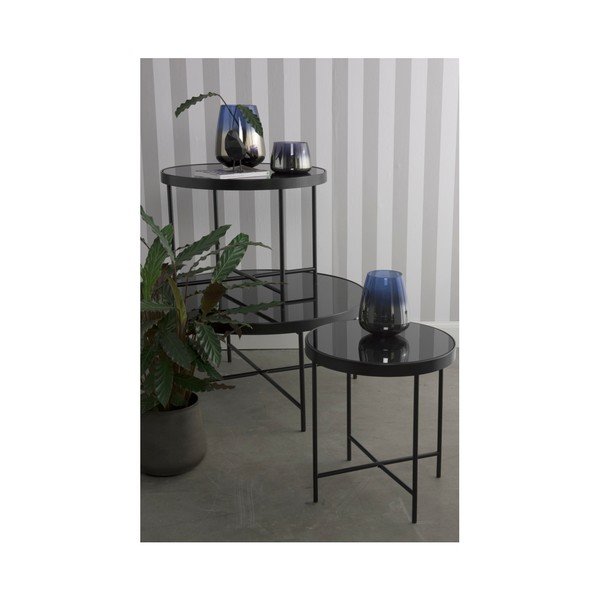 Melns Leitmotiv Gludais sānu galdiņš, ⌀ 42,5 cm-image-1