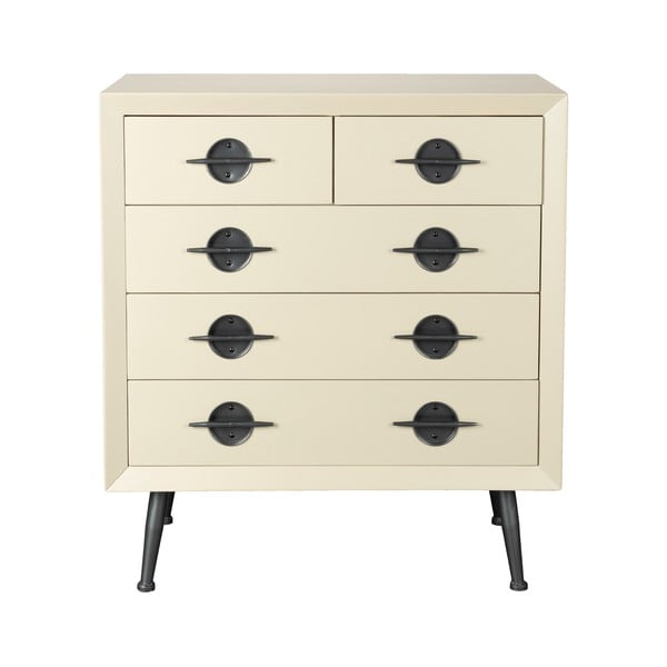 Bēša gumijkoka masīvkoka kumode 86x86x40 cm Edson – Dutchbone