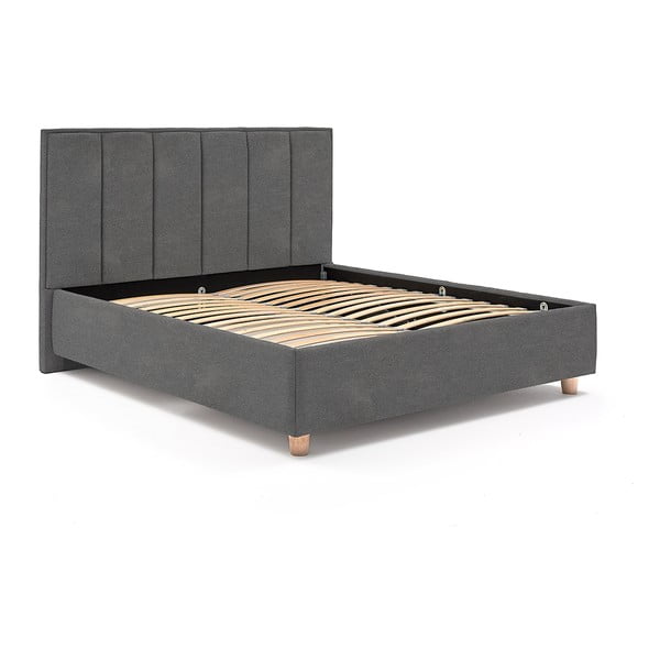 Pelēka divguļamā gulta ar režģi un uzglabāšanas vietu ProSpánek Wega, 180 x 200 cm-image-2