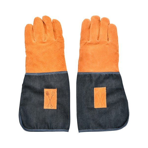 Zili oranži dārznieka cimdi ar plaukstas aizsardzību Esschert Design Denim-image-3