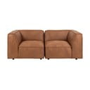 Konjakbrūns dīvāns no ādas imitācijas 208 cm Fairfield Kentucky – Bonami Selection