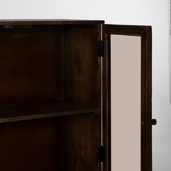 Brūna mango masīvkoka vitrīna 80x140x40 cm Ravi – Ixia-image-3