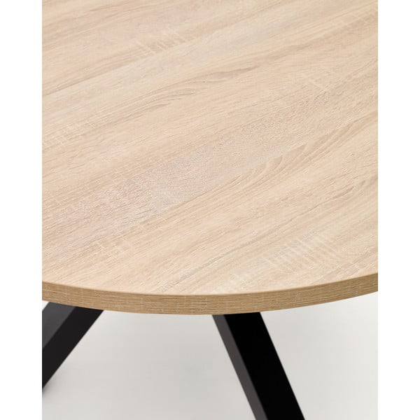 Melns/dabīga toņa apaļš ēdamgalds ø 120 cm Argo – Kave Home-image-4