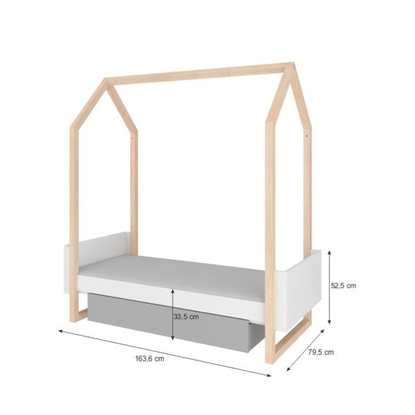 Mainīga bērnu gultiņa ar atvilktni BELLAMY Pinette-image-4