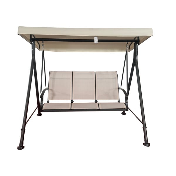 Bēša metāla dārza šūpoles Hollywood II – Rojaplast-image-1