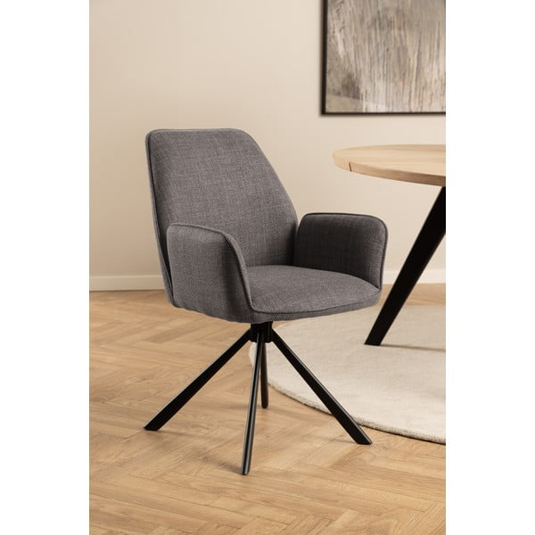 Gaiši pelēki polsterēti ēdamistabas krēsli ar roku balstiem (2 gab.) Glenda – Actona-image-1