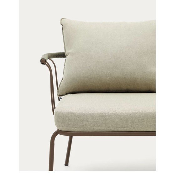 Gaiši zaļš/bēšs dārza dīvāns Salguer – Kave Home-image-4