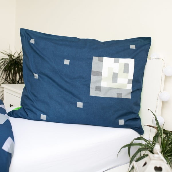 Zaļa/zila vienguļamā kokvilnas bērnu gultas veļa 140x200 cm Minecraft "Sssleep Tight" – Jerry Fabrics-image-3
