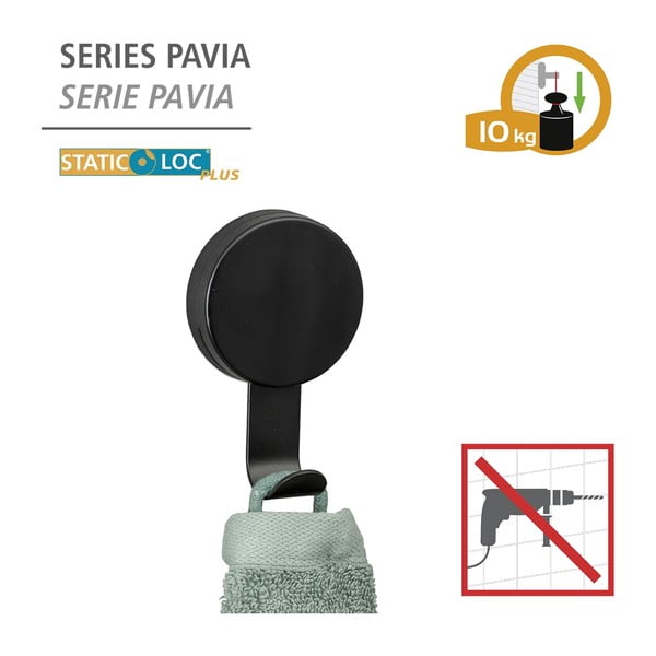 2 melnu dvieļu āķu komplekts Wenko Pavia-image-1