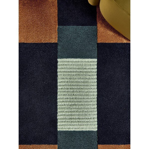 Tumši zils ar rokām darināts paklājs no pārstrādātas šķiedras 200x290 cm Franka – MADE-image-4