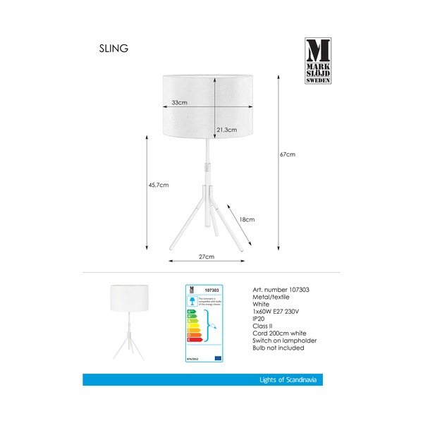 Balta galda lampa Markslöjd Sling-image-2