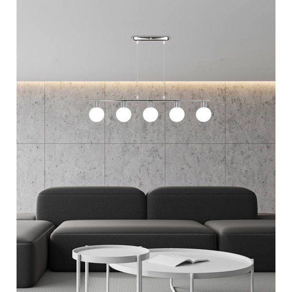 Piekaramā lampa sudraba krāsā ar stikla abažūru 10x82 cm Oden – Candellux Lighting-image-1