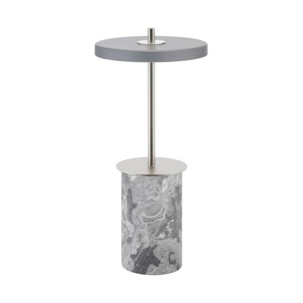 Pelēka marmora LED galda lampa ar regulējamu spilgtumu ar metāla abažūru (augstums 25,5 cm) Asteria Move Mini – UMAGE