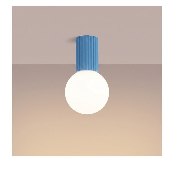 Gaiši zila griestu lampa no opāla stikla ø 12 cm Orbital – Sollux-image-3