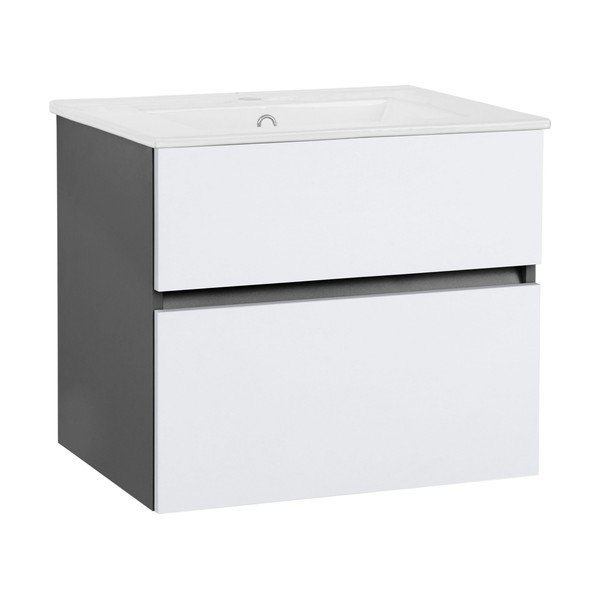 Balts/antracīta pelēks piekarams skapītis bez izlietnes 60x52 cm Wisla – Støraa