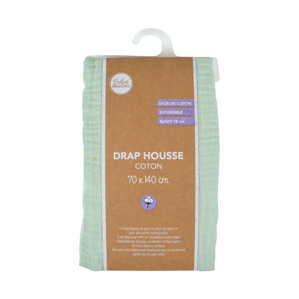 Muslīna bērnu palags ar gumiju 70x140 cm – Bébé Douceur-image-4