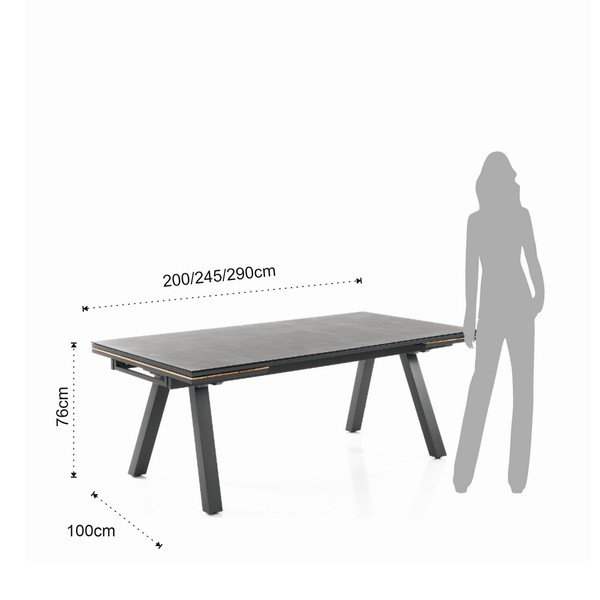 Alumīnija dārza ēdamgalds 100x200 cm Thilia – Tomasucci-image-4