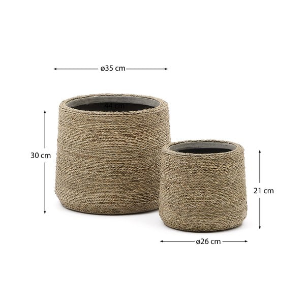 Puķu poda apvalki (2 gab.) no cementa ø 35 cm Sigal – Kave Home-image-3