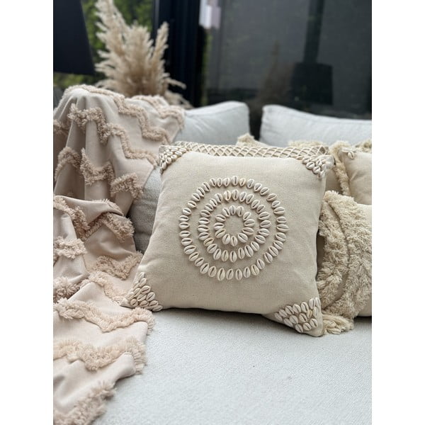 Kokvilnas spilvendrāna 43x43 cm Seashells – Mioli Decor-image-2