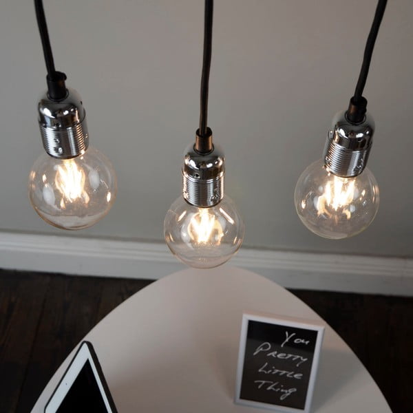 Melna trīsviru griestu lampa ar sudraba detaļām Sotto Luce Uno-image-1