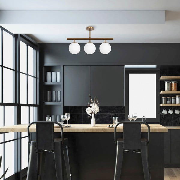 Bronzas krāsas griestu lampa ar stikla abažūru ø 15 cm Atmaca – Opviq lights-image-1