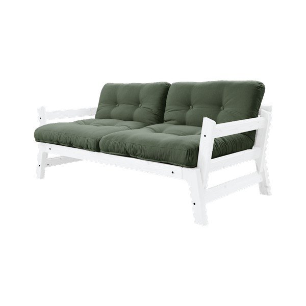Izvelkamais dīvāns Karup Design Step White/Olive Green-image-1
