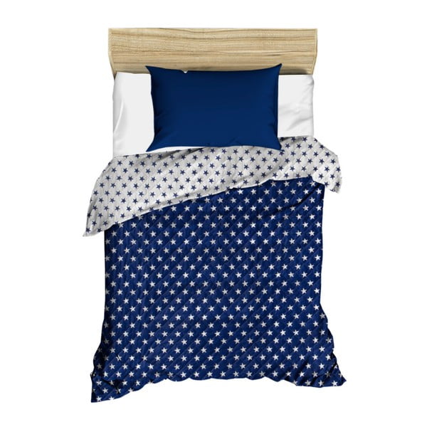 Tumši zils stepēts gultas pārklājs Dotty, 160 x 230 cm