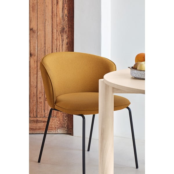 Sinepju dzelteni polsterēti ēdamistabas krēsli (2 gab.) Add – Teulat-image-2