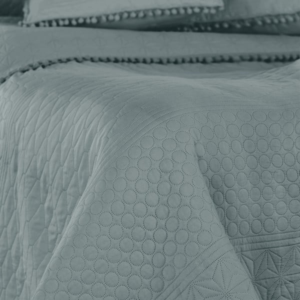 Pelēks gultas pārklājs 220x240 cm Meadore – Restilo-image-1