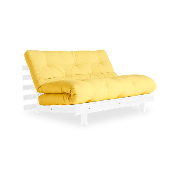 Dzeltens izvelkamais dīvāns 140 cm Roots – Karup Design