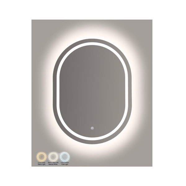Sienas spogulis ar gaismu 60x80 cm Simple – Mauro Ferretti-image-2