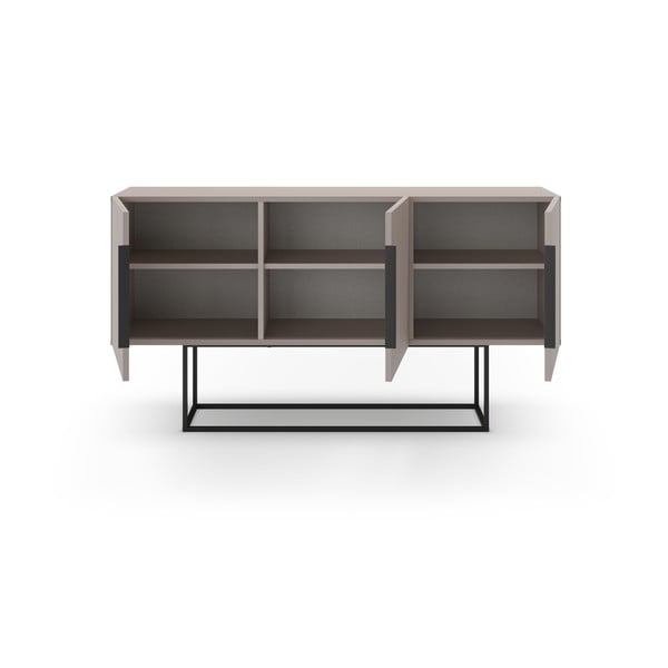 Pelēka/bēša zema kumode 150x80 cm Titan – Marckeric-image-3