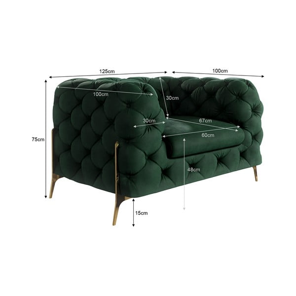 Tumši zaļš samta atpūtas krēsls Chelsea Bis – Ropez-image-4