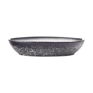 Melnbalta keramikas ovāla bļoda Maxwell & Williams Caviar, garums 20 cm