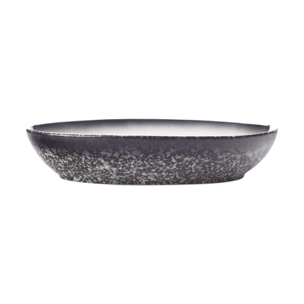 Melnbalta keramikas ovāla bļoda Maxwell & Williams Caviar, garums 25 cm