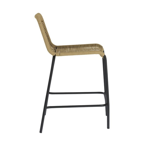 Bēšs bāra krēsls ar tērauda konstrukciju Kave Home Glenville, augstums 62 cm-image-3
