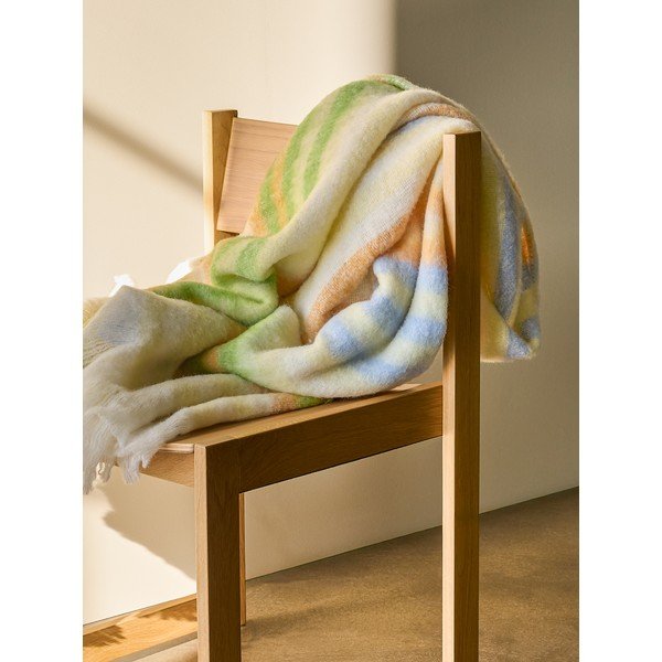 Dzeltens/zaļš pleds no vilnas maisījuma 140x200 cm Loom – Hübsch-image-1