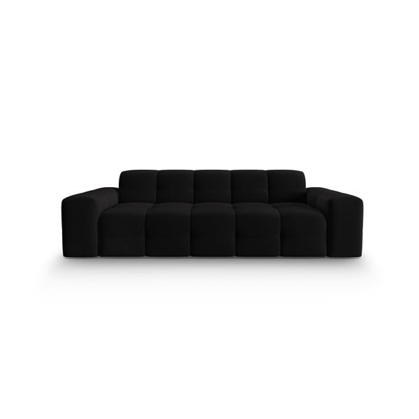Melns samta dīvāns 222 cm Kendal – Micadoni Home