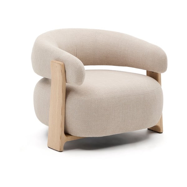 Bēšs atpūtas krēsls no šenila auduma Granite – Kave Home